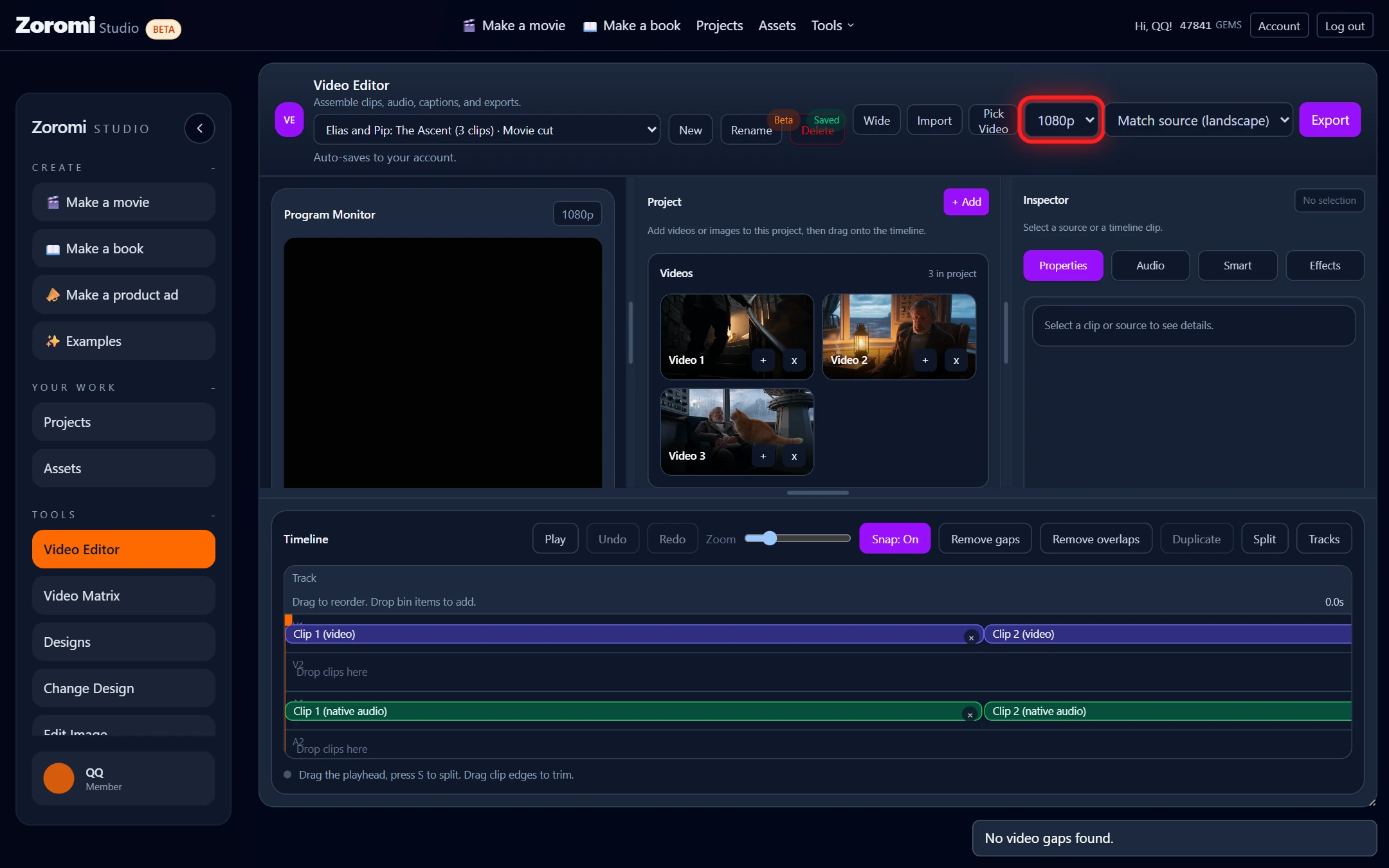 Pick resolution and aspect